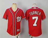 Youth Washington Nationals #7 Trea Turner Red Cool Base Stitched Jersey,baseball caps,new era cap wholesale,wholesale hats